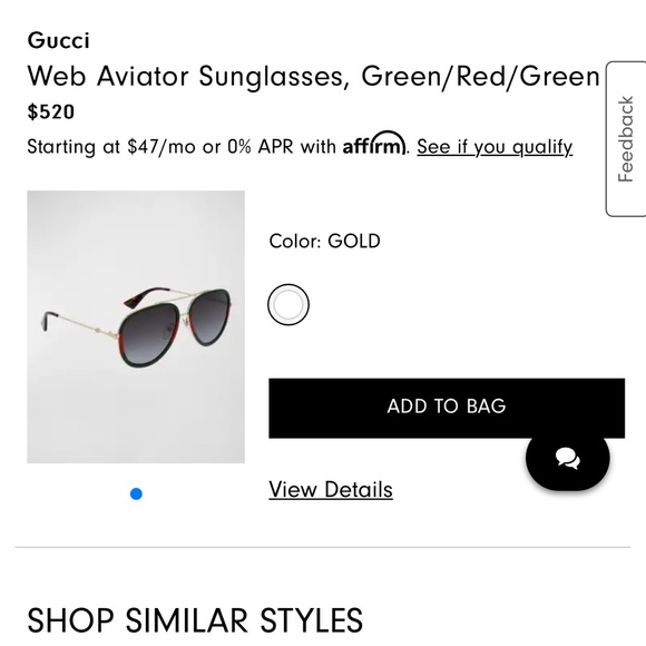 SOLD: Brand new Gucci Aviators - Picture 4 of 4
